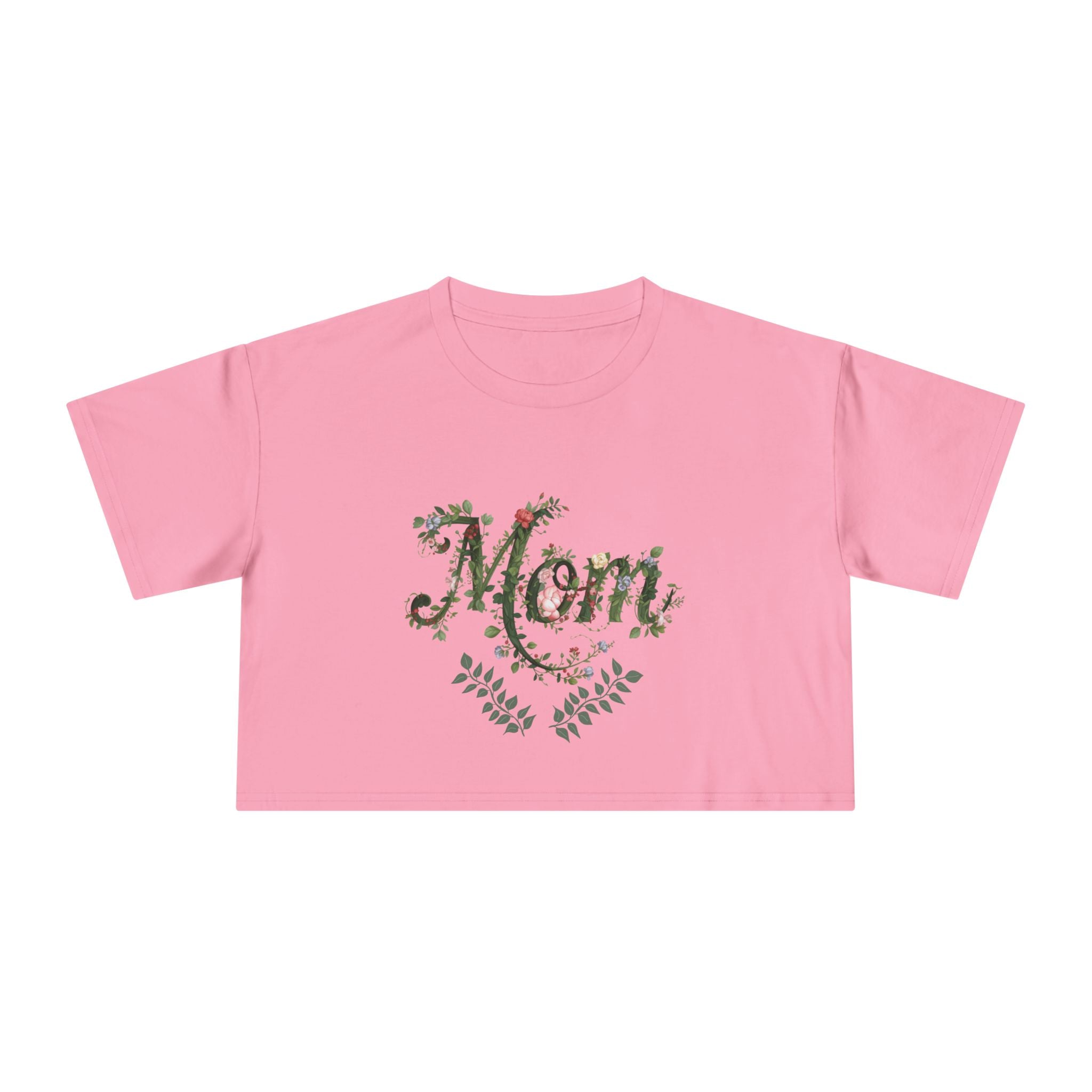 Mom Floral Crop Tee — Mother’s Day Garden-Inspired Top
