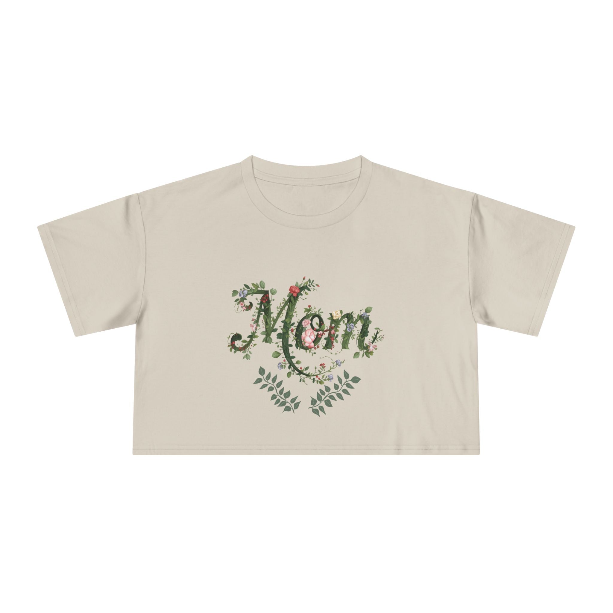 Mom Floral Crop Tee — Mother’s Day Garden-Inspired Top
