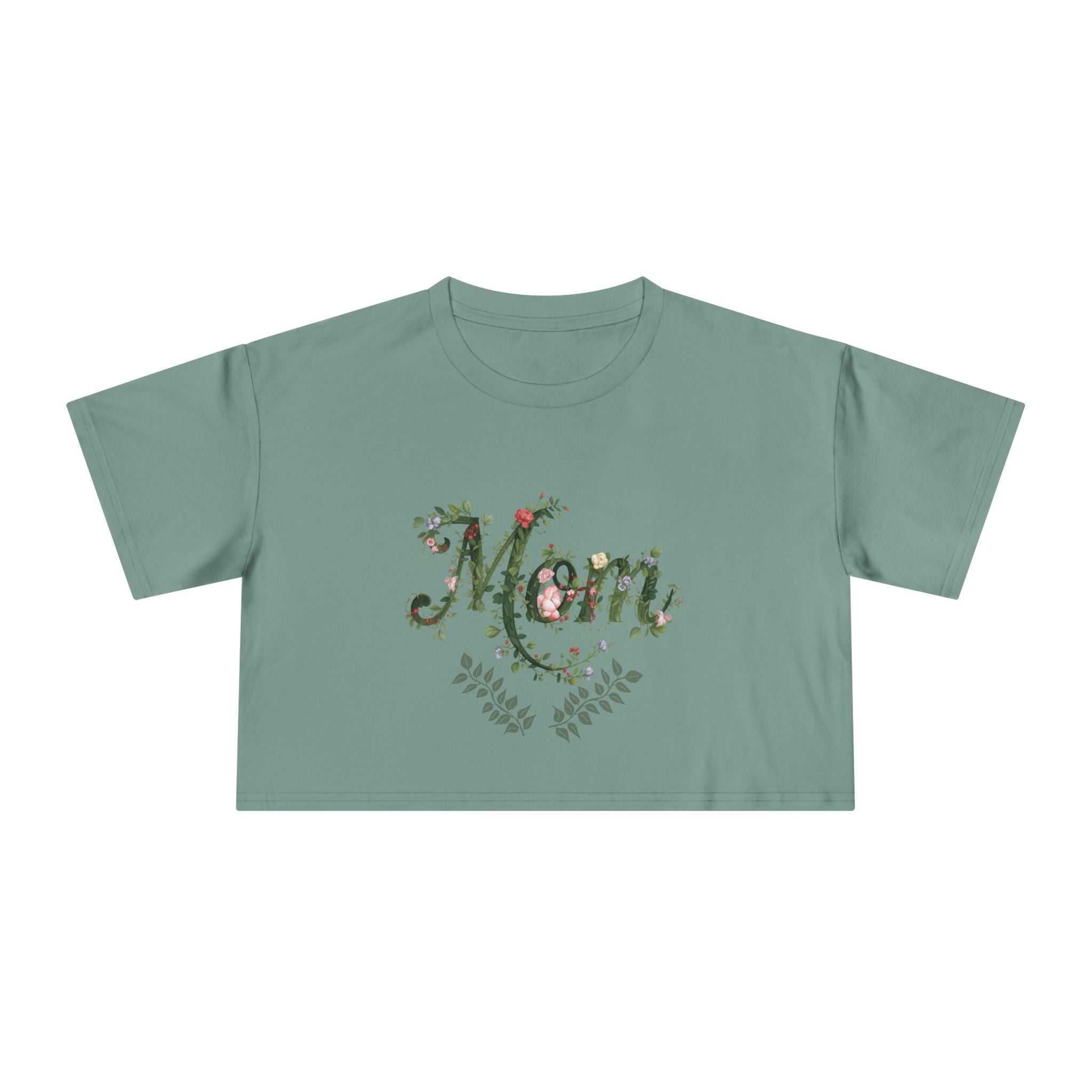 Mom Floral Crop Tee — Mother’s Day Garden-Inspired Top