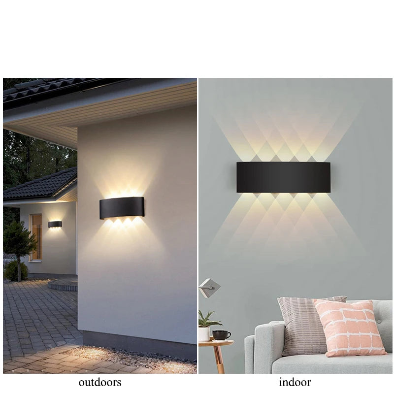 Up Down LED Wall Lamp Waterproof Modern Wall Light for Bedroom Living Room Corridor Balcony Indoor Outdoor Home Decor Lighting