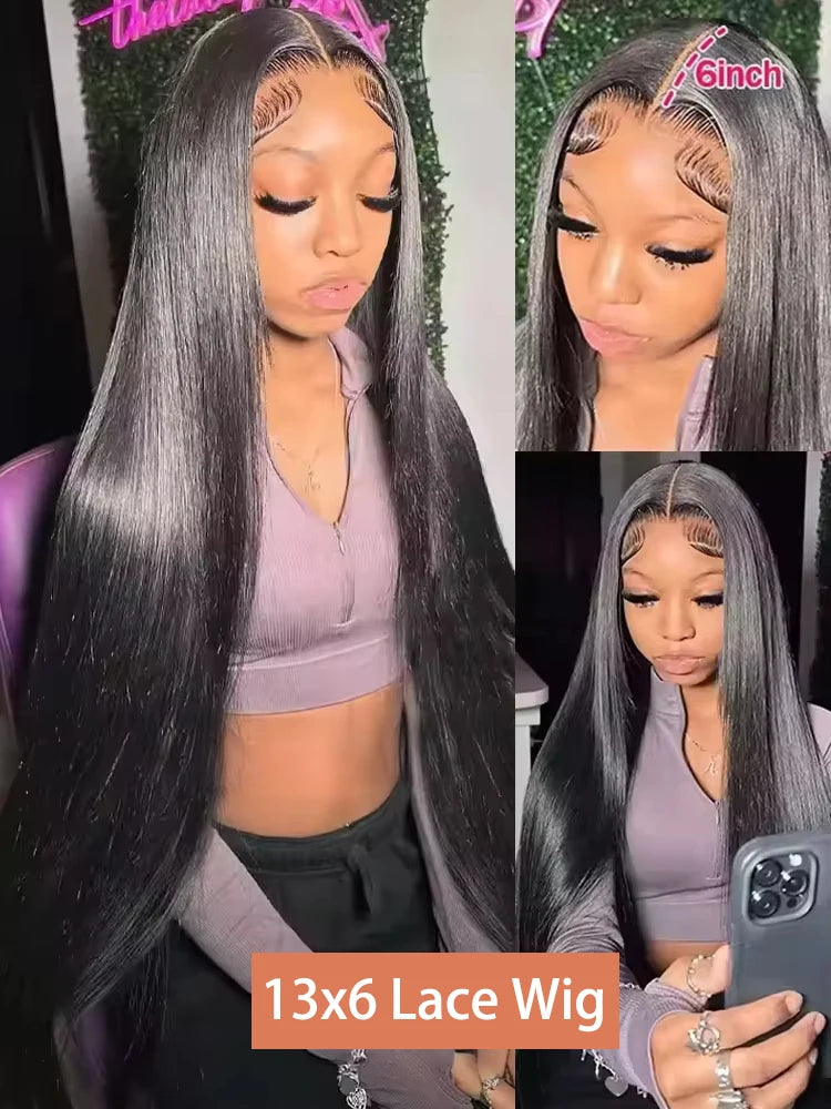 30 40 Inch Human Hair Wigs HD Lace Frontal Wig Bone Straight Transparent Brazilian Raw Lace Front With Baby Hair For Black Women